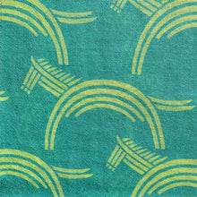 画像をギャラリービューアに読み込む, Silk cashmere stole "HIDARIUMA" green & yellow
