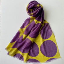 画像をギャラリービューアに読み込む, Silk cashmere stole "TOH-SHI MIZUTAMA" purple & yellow