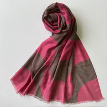 画像をギャラリービューアに読み込む, Silk cashmere stole "RYUSUI" brown & pink