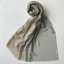 画像をギャラリービューアに読み込む, Silk cashmere stole "DAIMYO-JIMA" gray & charcoal