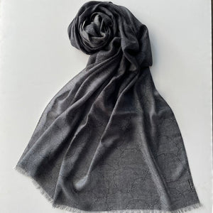 Silk cashmere stole "YUKIWA" black