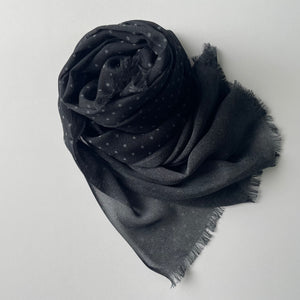 Silk "double-sided" scarf "SAMEH KOMON & DOTS" black