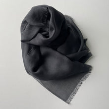 Load image into Gallery viewer, Silk &quot;double-sided&quot; scarf &quot;SAMEH KOMON &amp; YOROKE&quot; black
