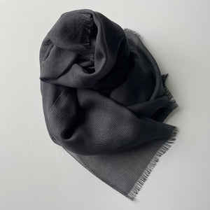 Silk "double-sided" scarf "SAMEH KOMON & YOROKE" black