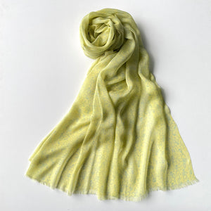 Silk stole "GAIKOTSU" gray & yellow