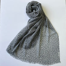 Load image into Gallery viewer, Silk stole &quot;CAMOUFLAGE&quot; yellow gray
