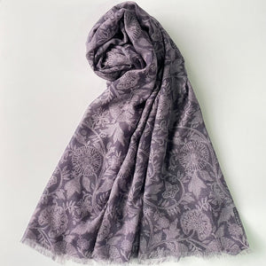Silk cashmere stole "GYOGI" gray